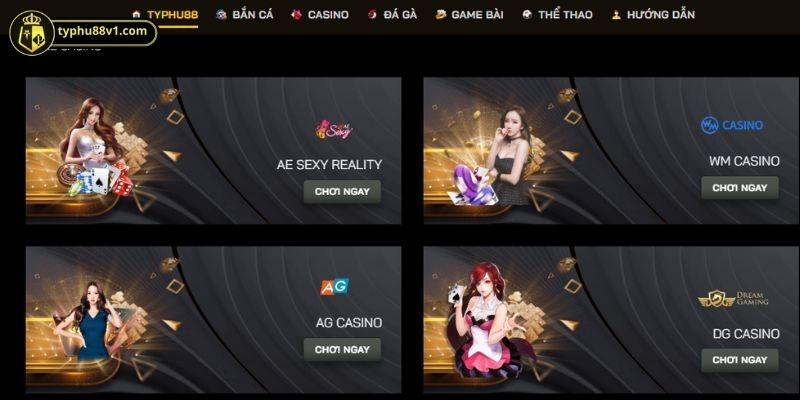 Những siêu phẩm không thể bỏ qua tại Live Casino TYPHU88  